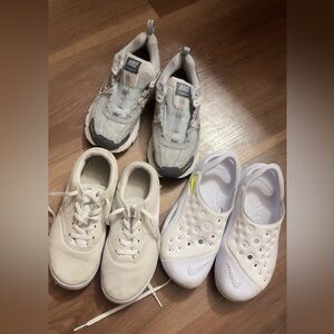 Nike Kids White and Light Gray Sport Sneakers